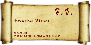 Hovorka Vince névjegykártya